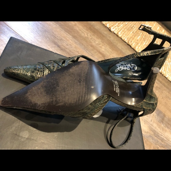 Carlos Santana crocodile print point toe sz 7 - Picture 3 of 3